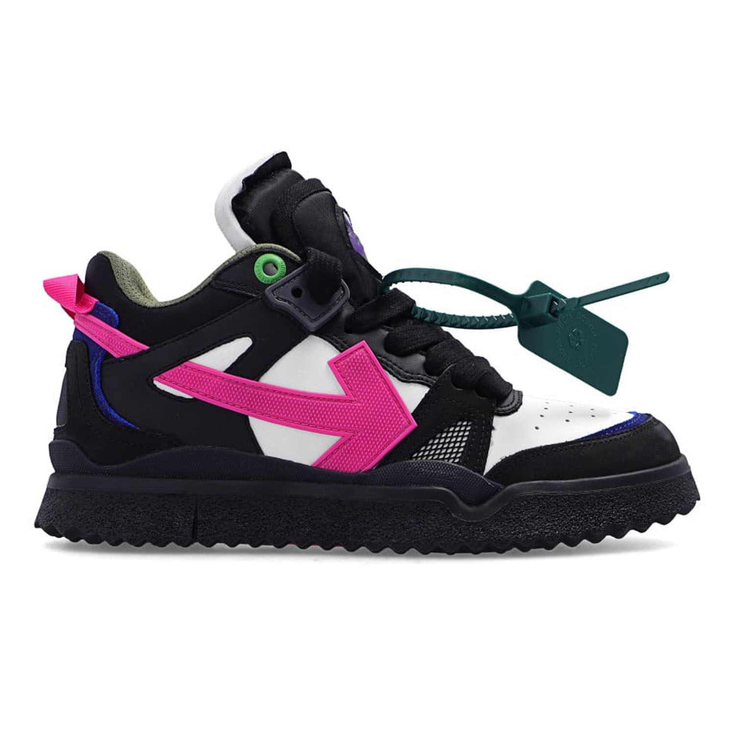FUKA Кеды Off White New Mid Top Sponge Sneaker Black Fuchia по